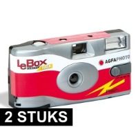 2x Wegwerp AgfaPhoto LeBox 400 camera met flitser