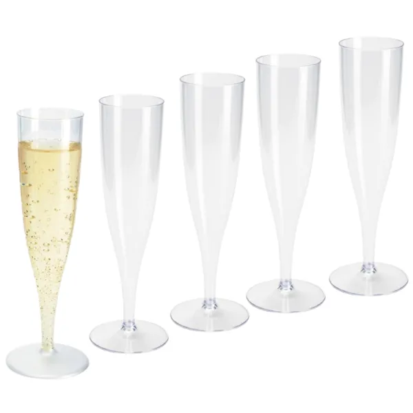 10x Champagne glazen transparant 19 cm