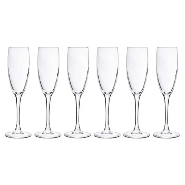 6x Champagneglazen/flutes 190 ml