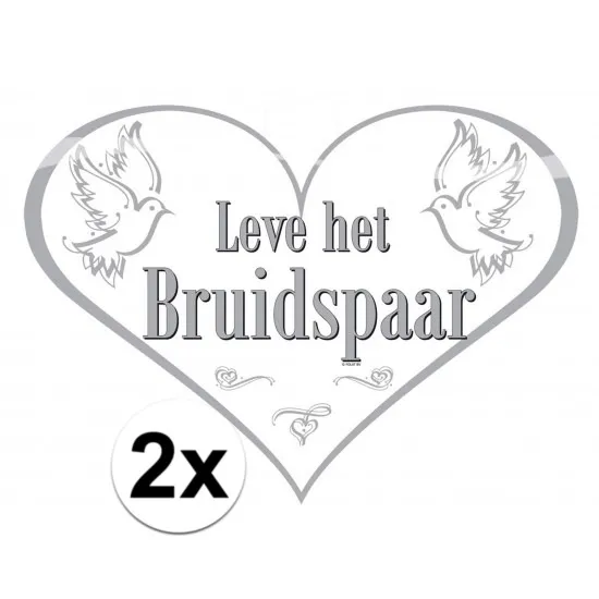 2x Deurbord leve het bruidspaar