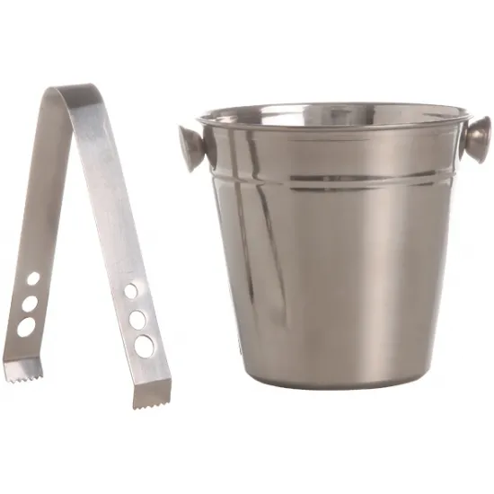 IJsemmertje - RVS - D12 cm - met tang voor ijsblokjes - klein design