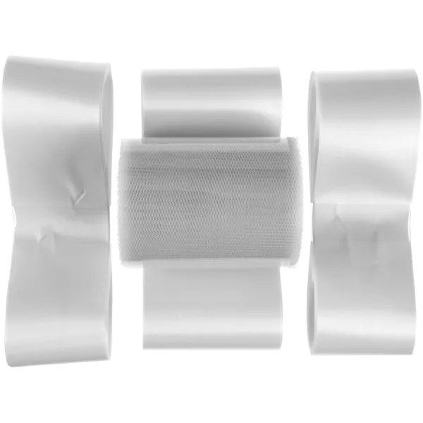 Trouwauto lint met strikjes - Bruiloft - wit satijnglans - just married - autodecoratie set