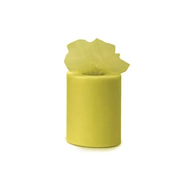 Tule stof op rol - geel - 7.5cm x 20meter - Organza/mesh decoratie stoffen