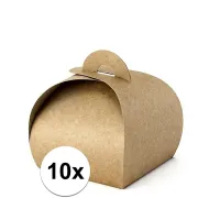 10 bruine bonbon doosjes 8,5 cm