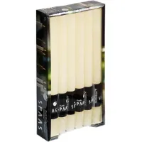 12x Bruiloft ivoorwitte dinerkaarsen 25 cm 10 branduren