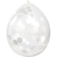 12x Transparante ballon witte confetti 30 cm