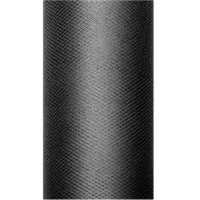 1x Hobby/decoratie zwarte tule stof op rol 15 cm x 9 meter