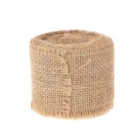 Decoratie lint - jute - op rol - 500 x 5 cm - decoratielint jute stof - hobby