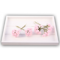 12x stuks roze roosjes van satijn 12 cm