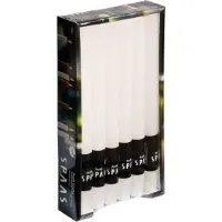 Dinerkaarsen rustiek - wit - 12x - 25 cm - 10 branduren - huishoudkaarsen