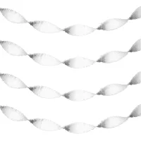 2x Witte slingers van crepe papier 24 m