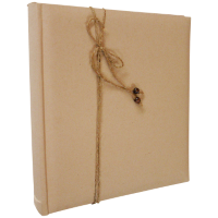 Gastenboek/receptieboek Linnen - Bruiloft - naturel/beige - 24 x 25 cm