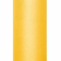 Decoratiestof tule geel 15 cm breed