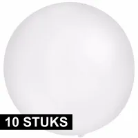 10x ronde ballonnen wit 60 cm voor helium of lucht