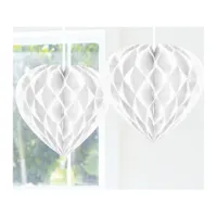 Witte versiering hartje 30 cm