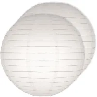 2x Witte huwelijk versiering bol lampionnen 25 cm