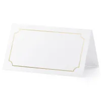 Naamkaartjes/plaatskaartjes Lijstje - Bruiloft - wit/goud - 10x stuks - 10 x 6 cm
