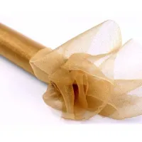 Nylon organza stof goud met glitters 36 cm