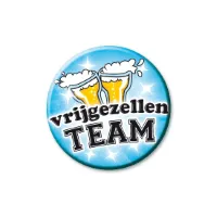Paperdreams vrijgezellen button - blauw - feestartikelen - vrijgezellenteam - voor heren