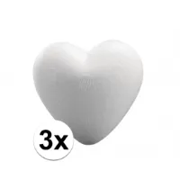 3x Beschilderbaar styrofoam hartjes 5 cm