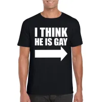 Zwart I think he is gay shirt voor heren