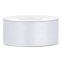 Sierlint satijn - Ivoor wit - 2.5 cm/25 mm x 25 meter - Cadeaulint satijnlint/sierlinten - Hobby