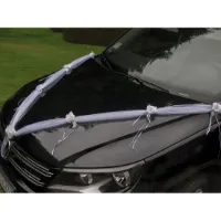 Trouwauto organza lint met roosjes creme