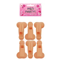 Vrijgezellenfeest Piemel fluitje - 6x stuks - willy whistle - funartikelen