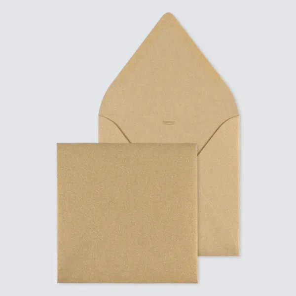 10 x Envelop metallic goud vierkant - Trouwen