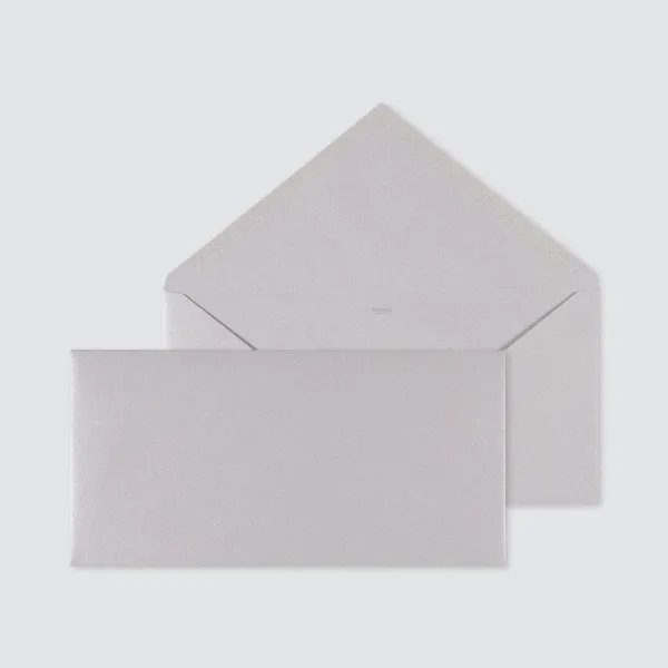 10 x Metallic zilveren envelop met puntklep - Trouwen