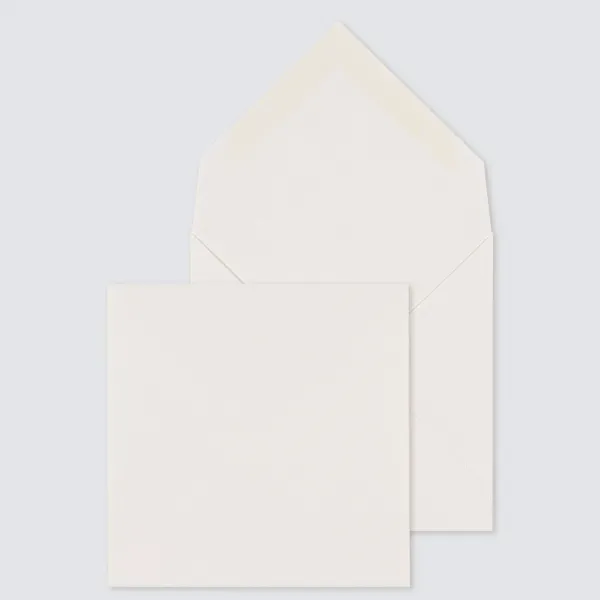 10 x Vierkante ecru enveloppe met puntklep - Trouwen