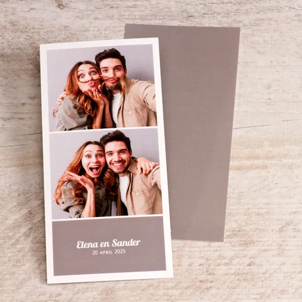 Bladwijzer bedankkaartje fotostrip - Feest (proefdruk)