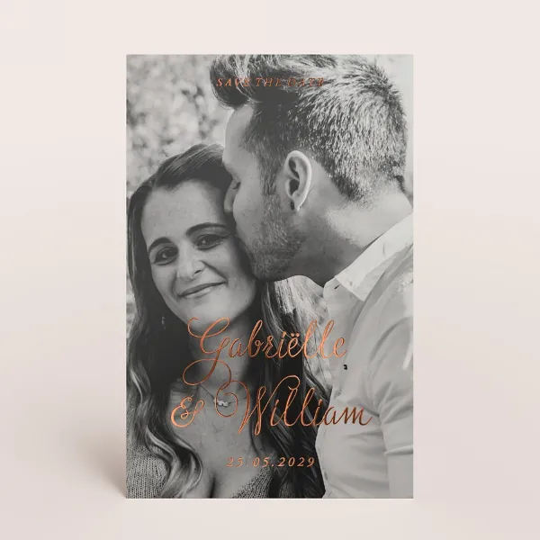 Chique foto save the date met folie - Trouwen (proefdruk)