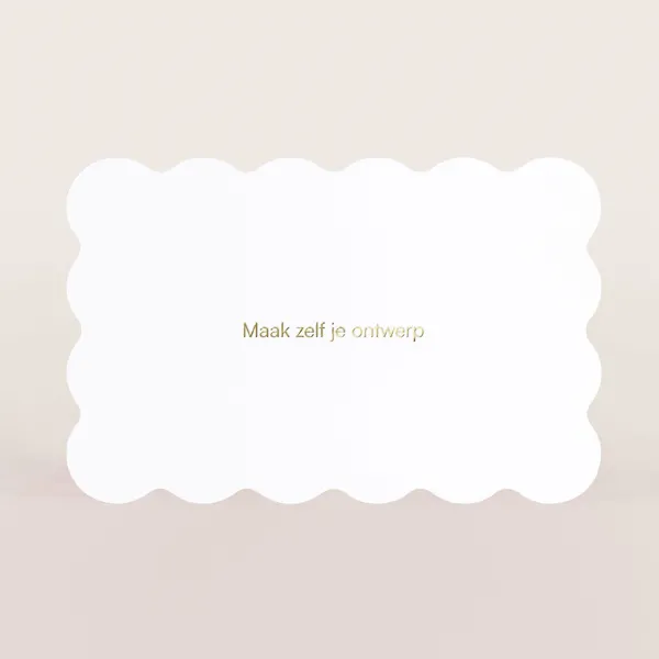 Enkele, liggende kaart met golfrand en folie - Eigen ontwerp (proefdruk)