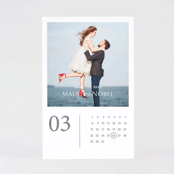 Kalender Save the Date kaart met foto