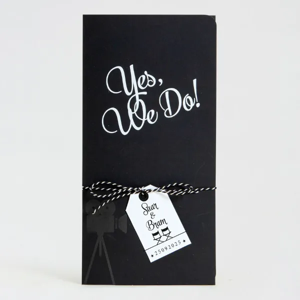 Pochette trouwkaart filmticket zwart | Buromac 108124 - Trouwen (proefdruk)