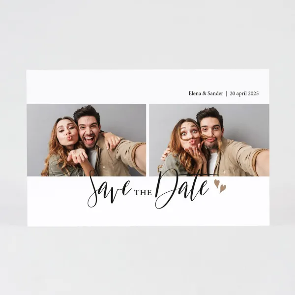 Save the Date kaart met twee foto's