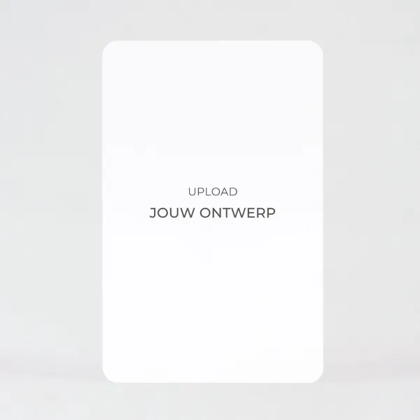 Staande eigen ontwerp kaart mat papier met afgeronde hoeken (proefdruk)