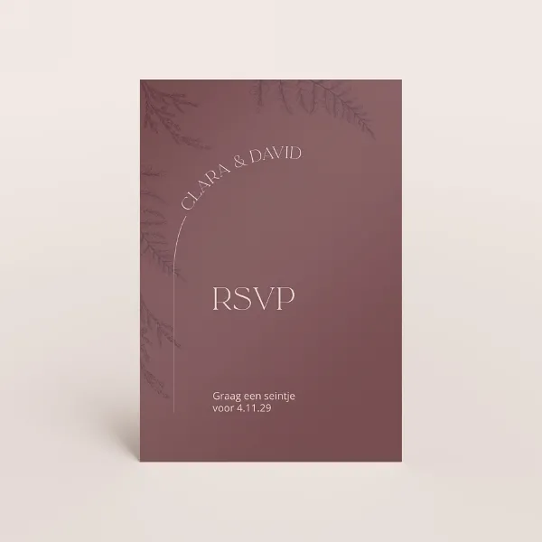 Stijlvol RSVP-kaartje met takjes - Trouwen (proefdruk)