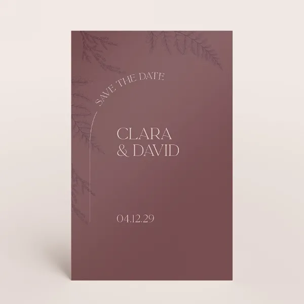 Stijlvolle save the date kaart met takjes - Trouwen (proefdruk)