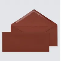 10 x Lange roestbruine envelop met puntklep - Eigen ontwerp