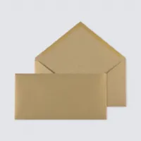 10 x Langwerpige metallic gouden envelop - Eigen ontwerp