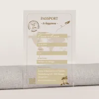 Acryl trouwkaart in paspoort thema - Trouwen (proefdruk)