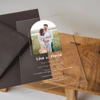 Acryl trouwkaart met foto in stolpje - Trouwen (proefdruk)