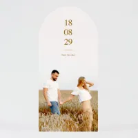 Afgeronde save the date kaart met foto Trouwen (proefdruk)