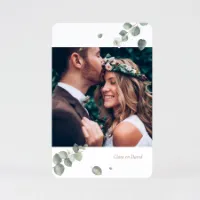 Bedankkaartje eucalyptus met foto - Trouwen (proefdruk)