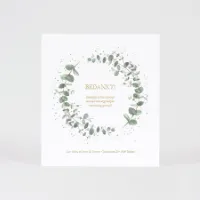 Bedankkaartje met eucalyptus en goudfolie - Trouwen (proefdruk)