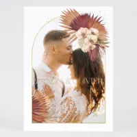 Boho trouwkaart met goudfolie en foto - Trouwen (proefdruk)