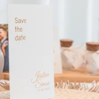 Chique, minimalistische save the date kaart met goudfolie - Trouwen (proefdruk)