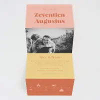 Color blocking trouwkaart vierluik met foto's - Trouwen (proefdruk)